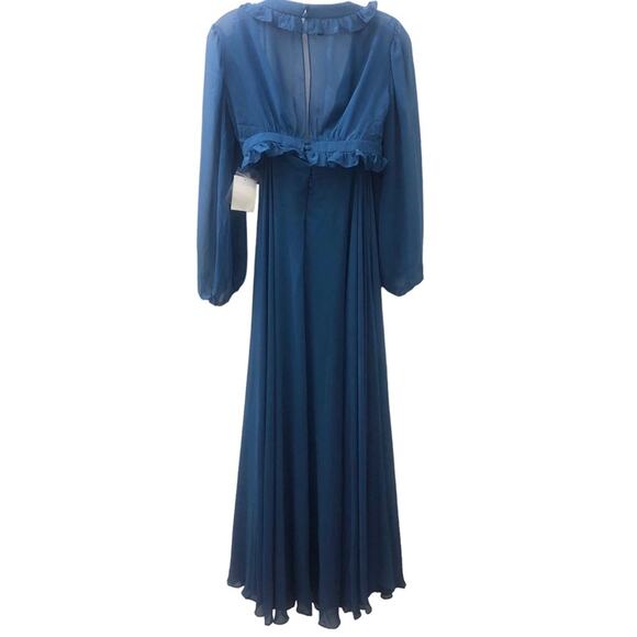 Lovely Harlow Bishop Sleeve Cutout Dress Dusk Blue 0 NWT - Picture 7 of 9